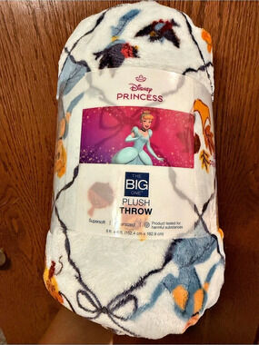 Disney Princess Cinderella Plush Throw light Blue NWT